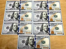 100 Dollar Bill 2009 Consectuive Serial Numbers 7 USD Bills Uncirculated