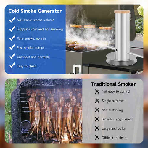 Electric Cold Smoke Generator Wood Pellets Outdoor Smoker Grill Barbecue Tool - Picture 5 of 12