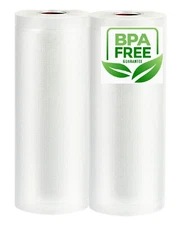 TWO GIANT 8"x50' Rolls Vacuum Sealer Food Storage Bags! Huge Food Money Saver!!!