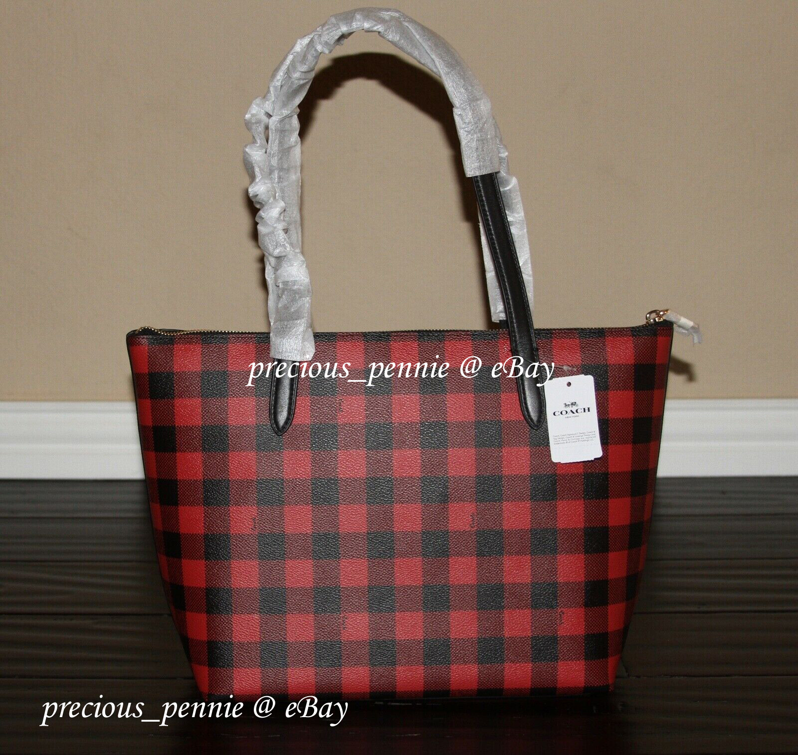 coach buffalo check purse