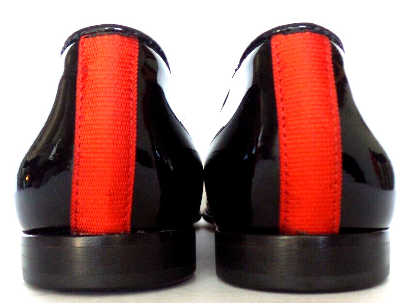 NEW & CUTE! Women's $350 DEL TORO Black "PATENT LEATHER" Slippers Loafers Shoe 8