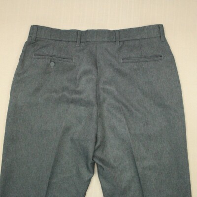 LEVI'S ACTION SLACKS チャコールグレー 36 x 29 Levi Action Slacks Flat Front Dress Pant Black Polyester