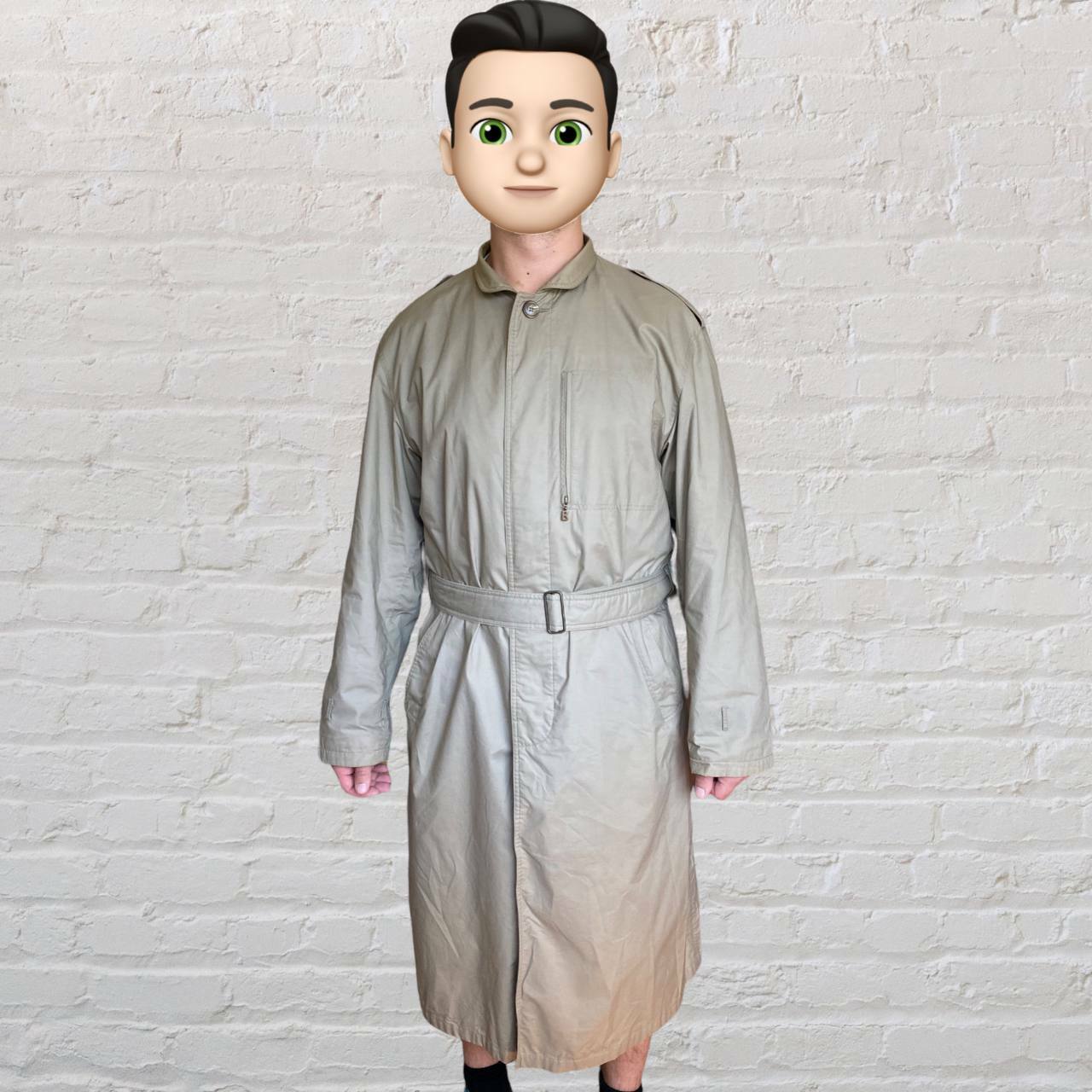 Vintage BOGNER Beige Long Trench Coat Safari Made in West Germany Size: Large