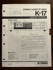 Yamaha K-17 Stereo Cassette Tape Deck Service Manual Original OEM Genuine