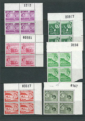 その他 N MAURITIUS 1953 QEII definitives (6 different sheet number blocks