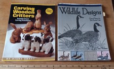 Lot of 2 Carving Wooden Creatures  Wild Life Designs - Used