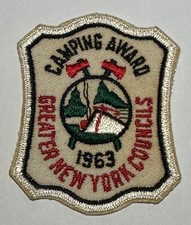 Camping Award Greater New York Council 1963 Patch Boy Scout TK0