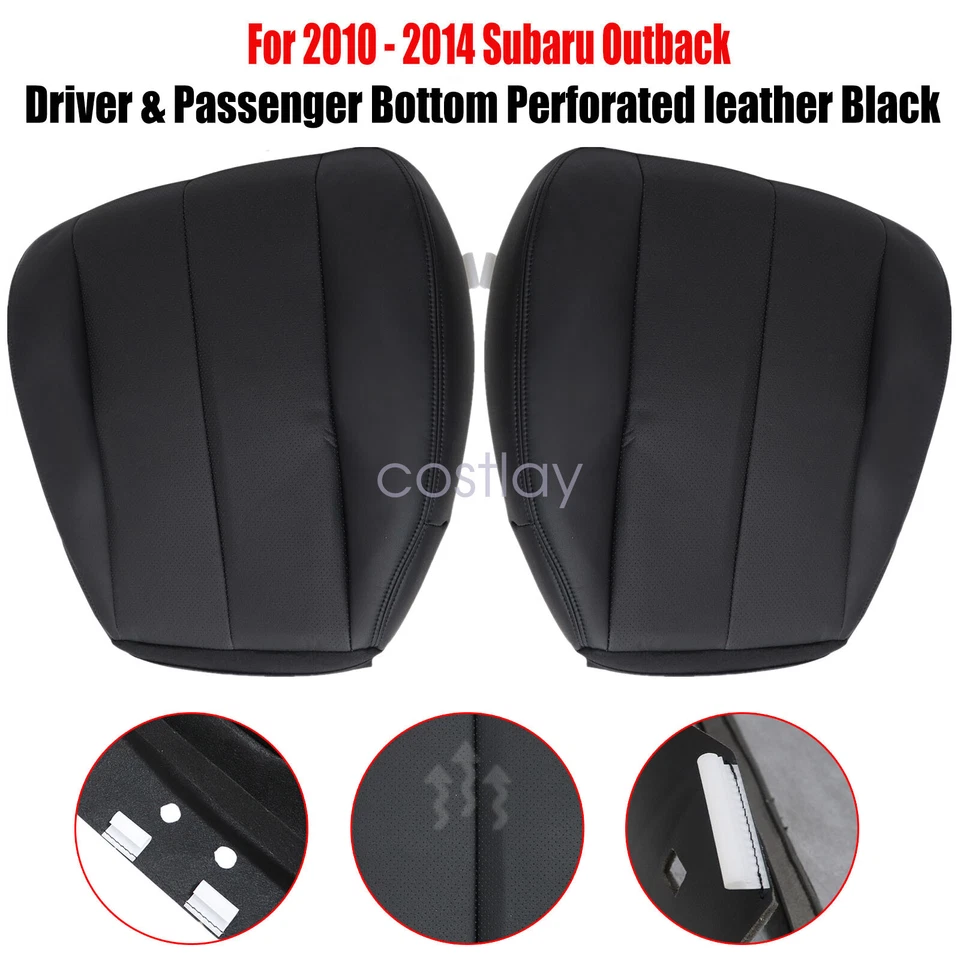 Cubierta de asiento inferior conductor + pasajero para Subaru Outback Legacy 2010-2014 - negra Foto 2 de 4