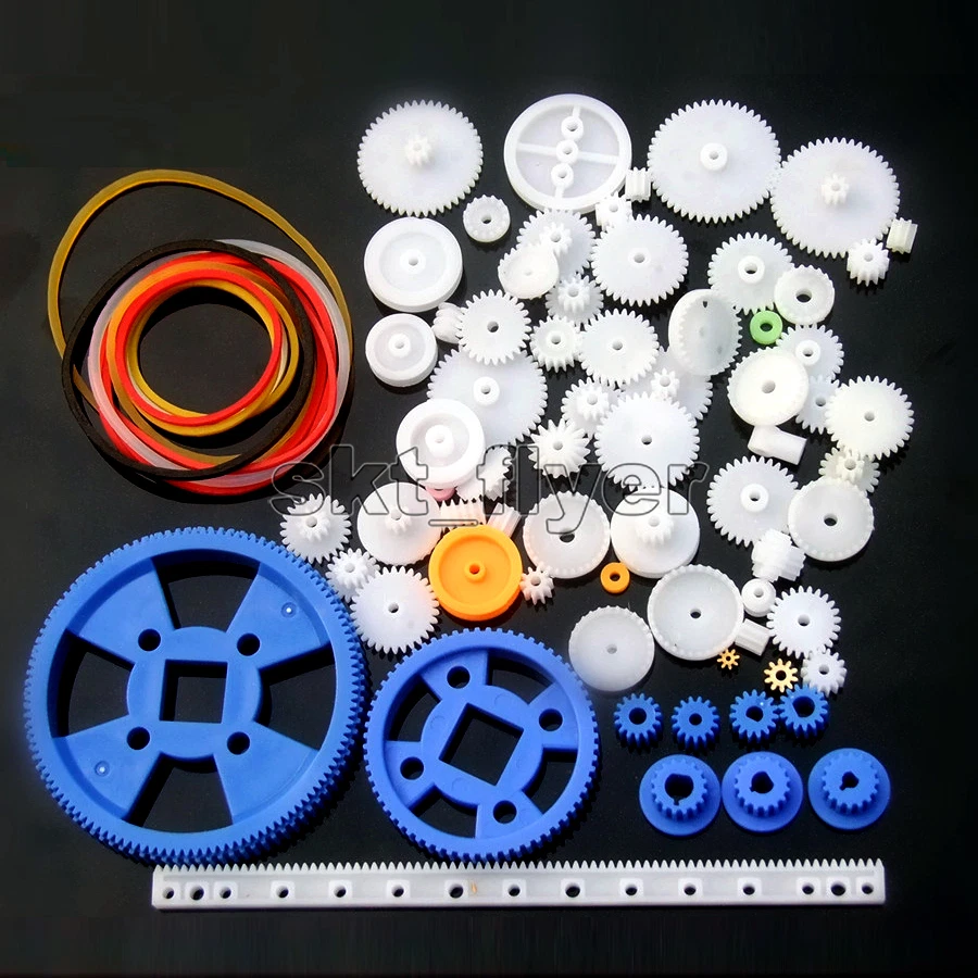 80pcs Plastic Gear Rack Pulley Belt Airplane Car Model Motor Robotic RC Shaft HM - Image 3 of 3