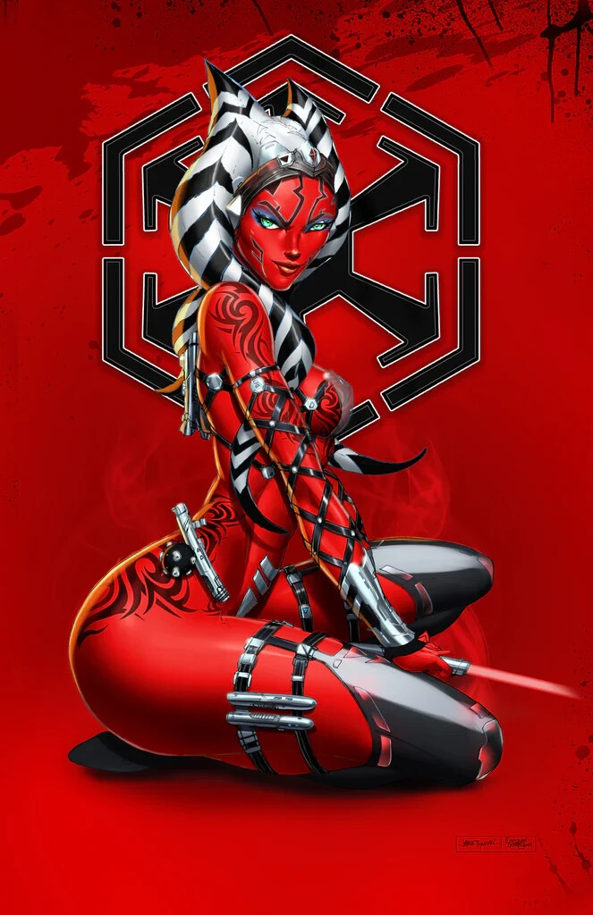 AHSOKA SITH RED Art Print HAND SIGNED by Jamie Tyndall w COA Star