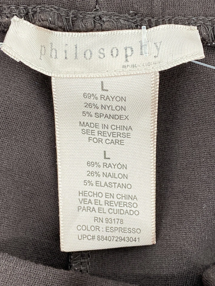 Philosophy Pants Women Large Brown Causal Pull On Everyday Minimal Norm Office - Image 3 of 4