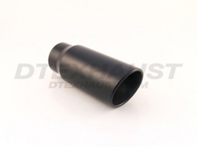 Q9-405012RBK ROLLED BLACK POWDER COAT EXHAUST TIP 4'' INLET 5'' OUTLET 12'' LENGTH