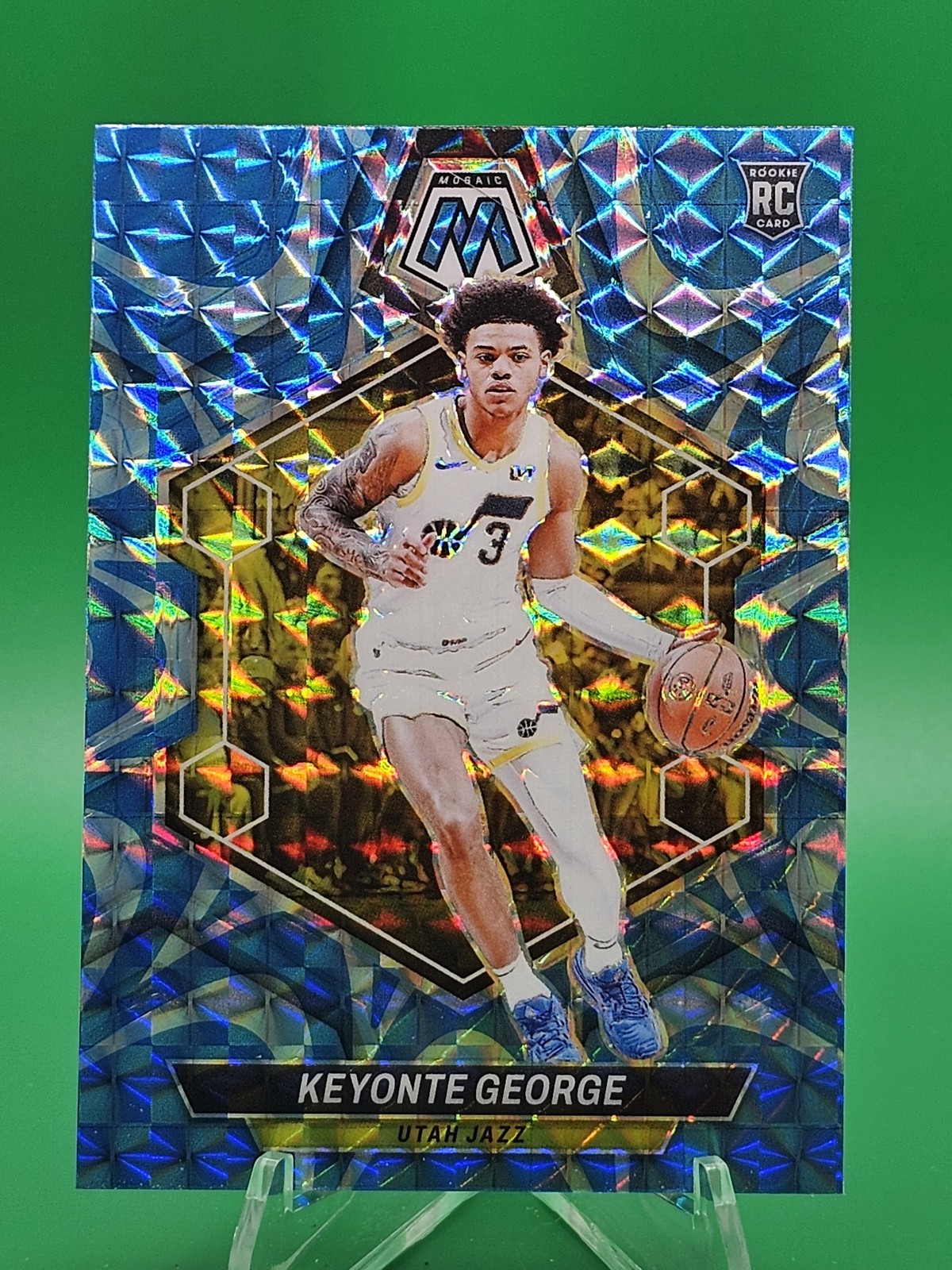 2023-24 Panini Mosaic #222 Keyonte George Rookie RC Reactive Blue