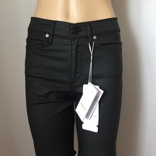 NUEVO PANTALÓN VAQUERO ESCADA TALLA 4 NEGRO ALGODÓN BRILLANTE POLIÉSTER ELASTANO - Imagen 2 de 12