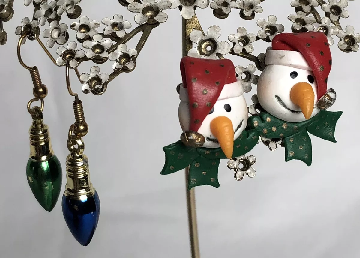 Snowman stud earrings outlet