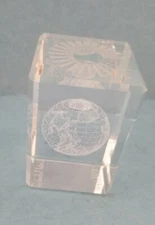 Vtg United Technology Asia 97 Crystal Glass Prism weight Aviation Space company