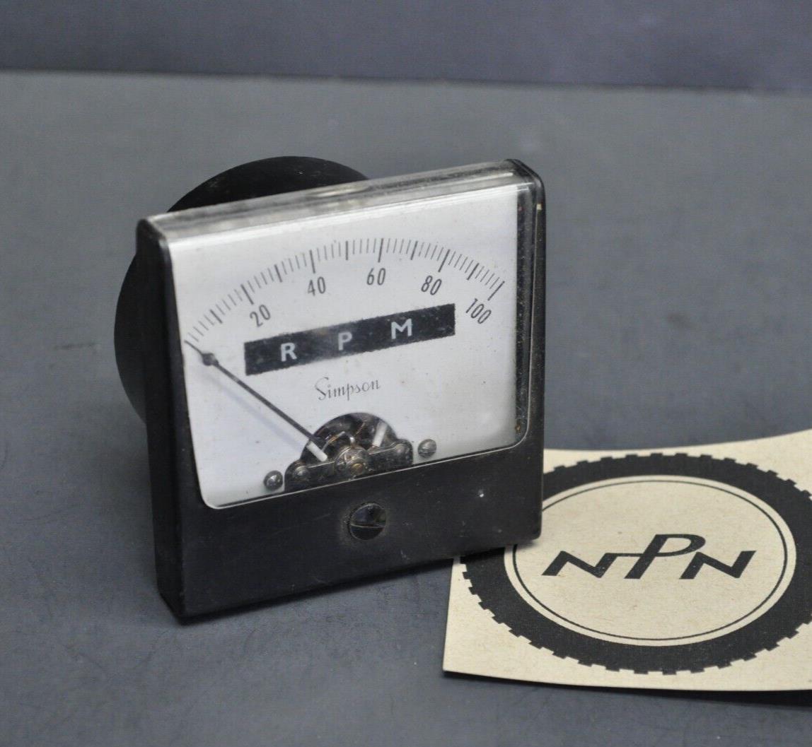 Vintage NOS Simpson Square RPM Volt Panel Meter Gauge Tool 31506 | eBay