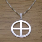 925 Sterling Silver Sun Solar Cross Viking Norse Wheel of Life Necklace & Chain