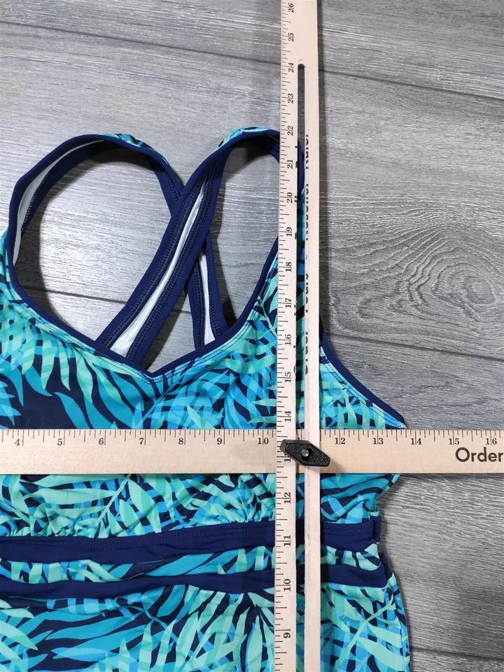 Купальный костюм женский размер 2 высокий темно-синий зеленый высокое качество купальный костюм озеро пляж - Изображение 2 из 4