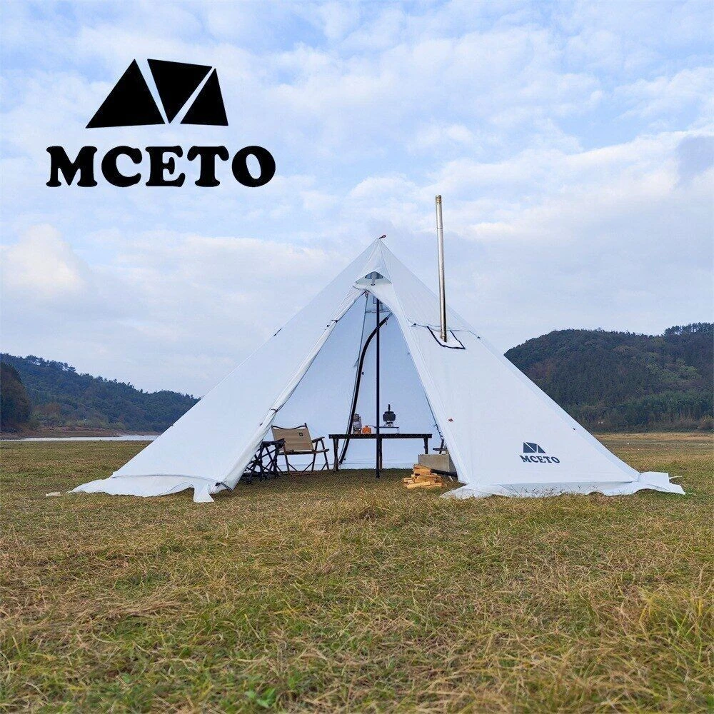 5M Oversized Tent with Chimney Hole with Snow Skirt Outdoor Camping Tent  Shelter | eBay