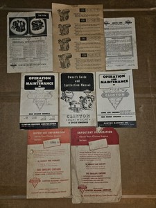 Original Lot 3 Clinton Engines Red Horse Gem  Operation Manuals & other