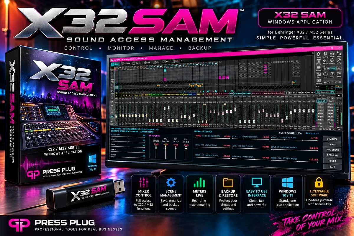 Software SAM X32 | Behringer X32 Midas M32 | Windows EXE + Escena afinada