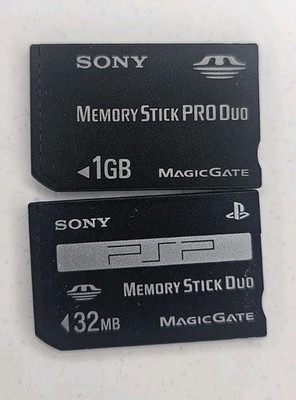 Sony 1 GB & 32 MB Memory Stick Duo Magic Gate Memory Cards