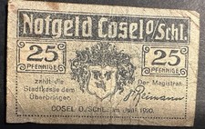Cosel  25 Pfennig mit Stempel
