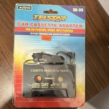 Telstar VA-99 Wired Car Cassette Adapter for CD Players iPod MP3, Black
