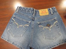 VINTAGE APPAREL LADIES / GIRLS DENIM JEAN SHORT SHORTS HOT PANTS " ANGELS " 5