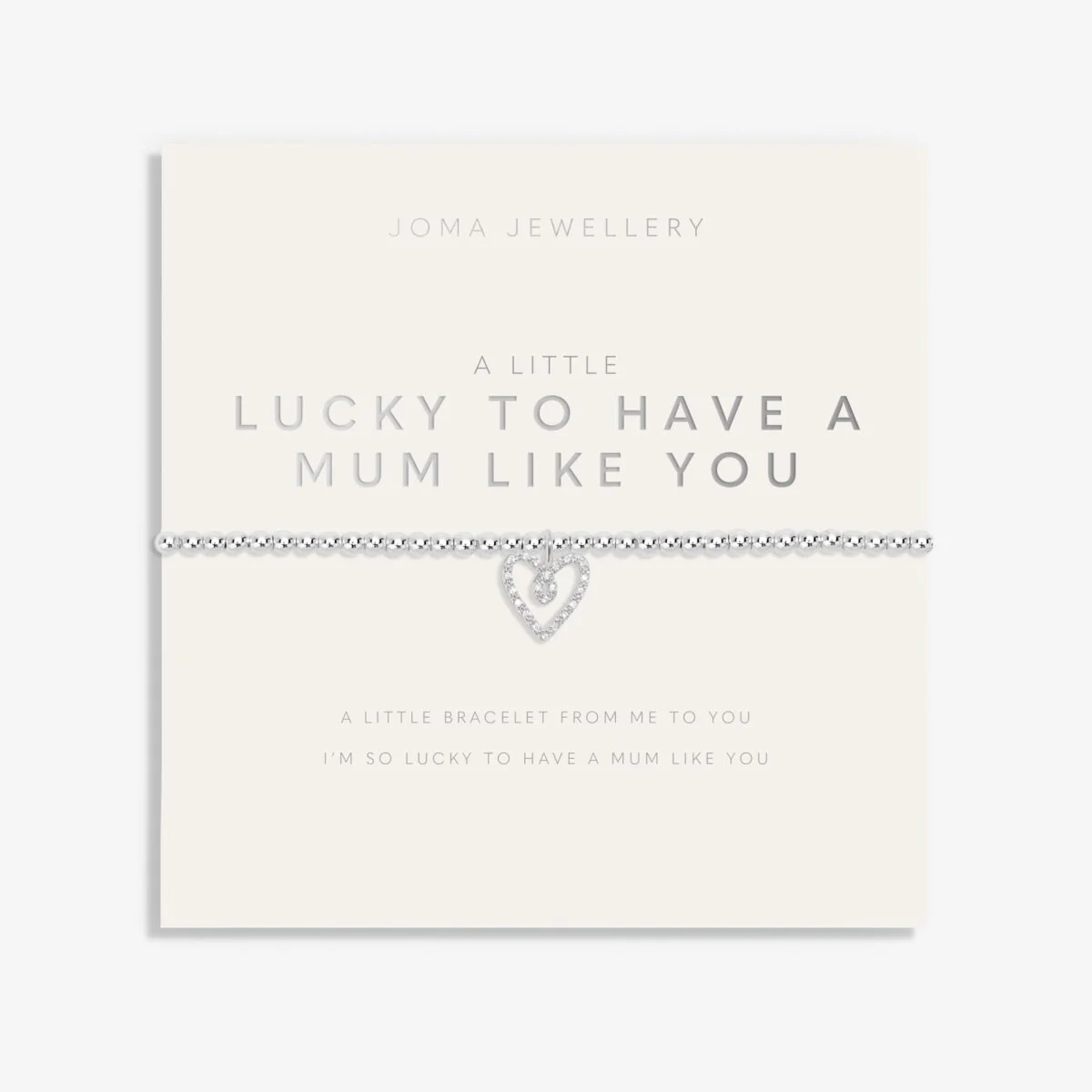 Mother's Day A Little 'Lucky to have a Mum Like You' Bracelet In Silver Plating