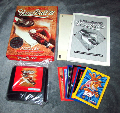 HardBall III for Sega Genesis Complete with Trading Cards Fast Shipping