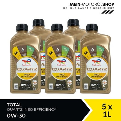 Total Quartz Ineo Efficiency 0W-30 BMW LL ACEA C3 Motoröl 5x1 Liter = 5 Liter