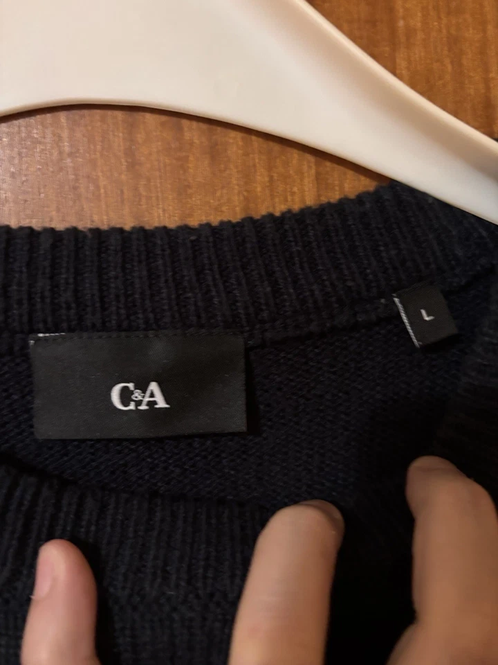 C&A Damen Pullover Größe L Blau Baumwolle Langarm - Bild 3 von 4