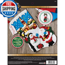 Bucilla 18-Inch Christmas Stocking Felt Appliqu  Kit, 86818 Christmas Village