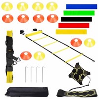 FußBall-Agility-TrainingsgeräTe-Set, Agility-Leiter, FußBallkegel, -FußBall7594