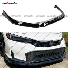 Fit 25-26 Honda Civic 11th Gen Yofer Style Gloss Black Front Bumper Lip Splitter