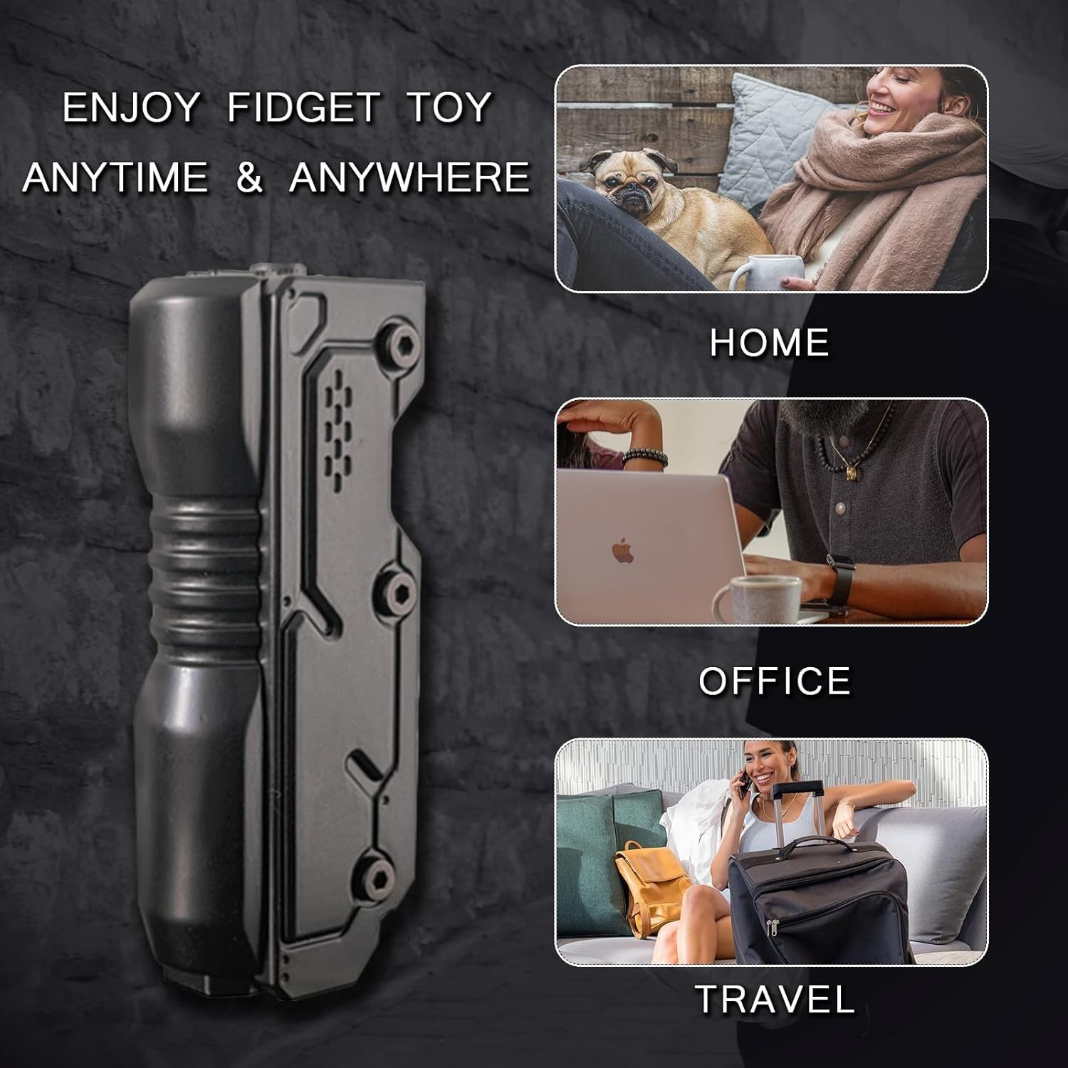 Portable Metal Fidget Slider - Compact Stress Relief Gadget for Office & Travel