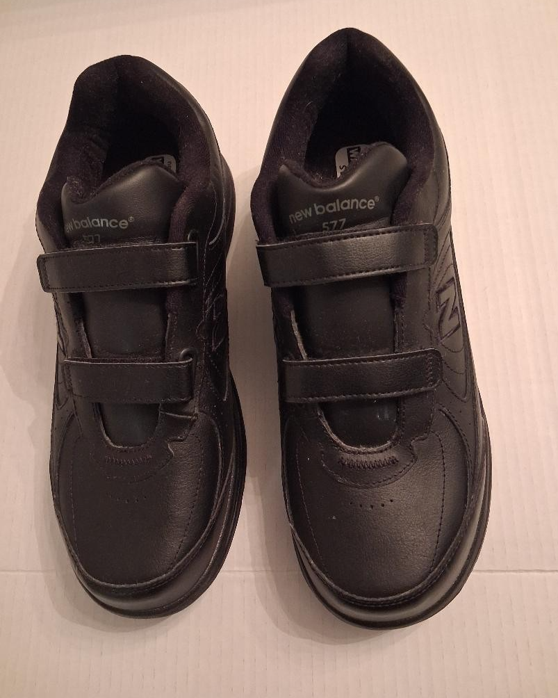 New Balance Men's 577 SL2 Black Shoes Hook & Loop Sneaker Size 12