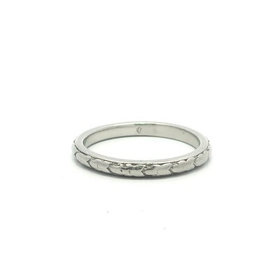 Antiker Art Deco Ring Platin Eternity Stapel Band Größe 4