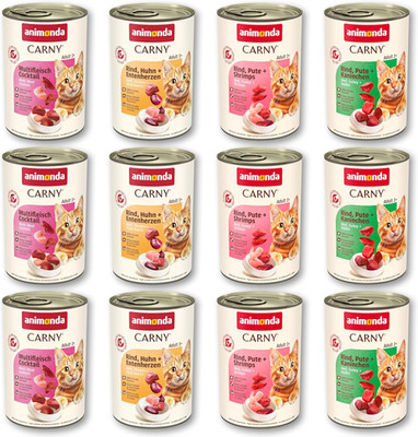 Animonda Carny Katzen Nassfutter, Sorten Mix ''Kräftige Variation'' (12 X 400G), G
