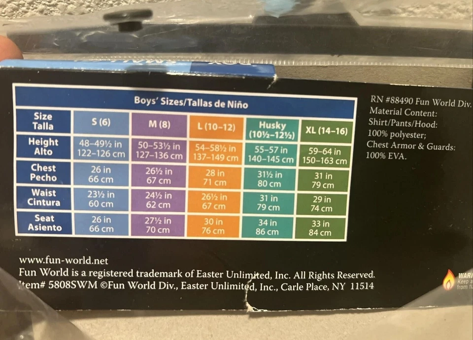 Disfraz de Luchador Ninja Talla Pequeña 6 Niños Traje de Halloween Negro Plata Conjunto de Armadura Foto 2 de 4