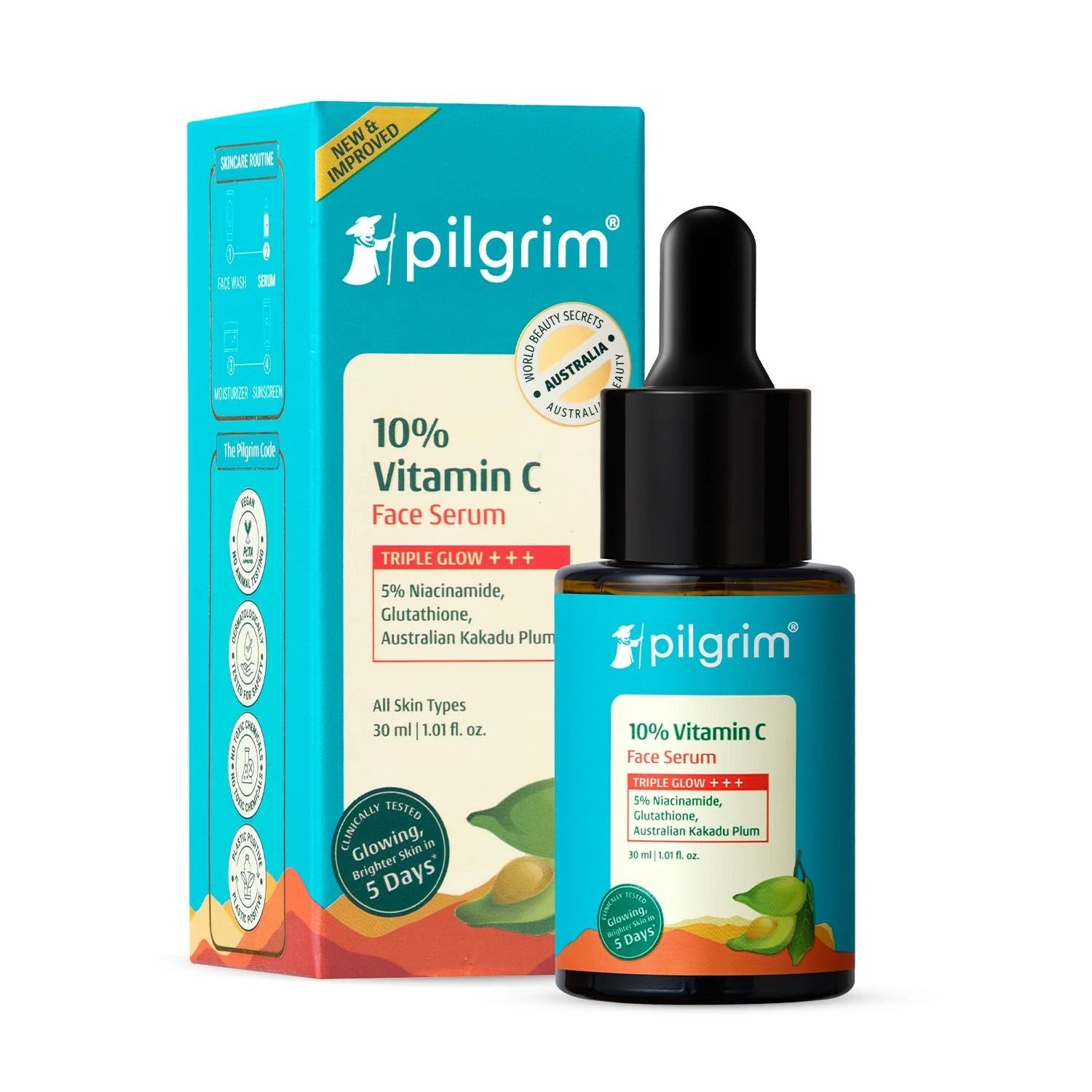 Pilgrim 10% Vitamin C Serum for Glowing Skin removes Dark Spots 30 ml