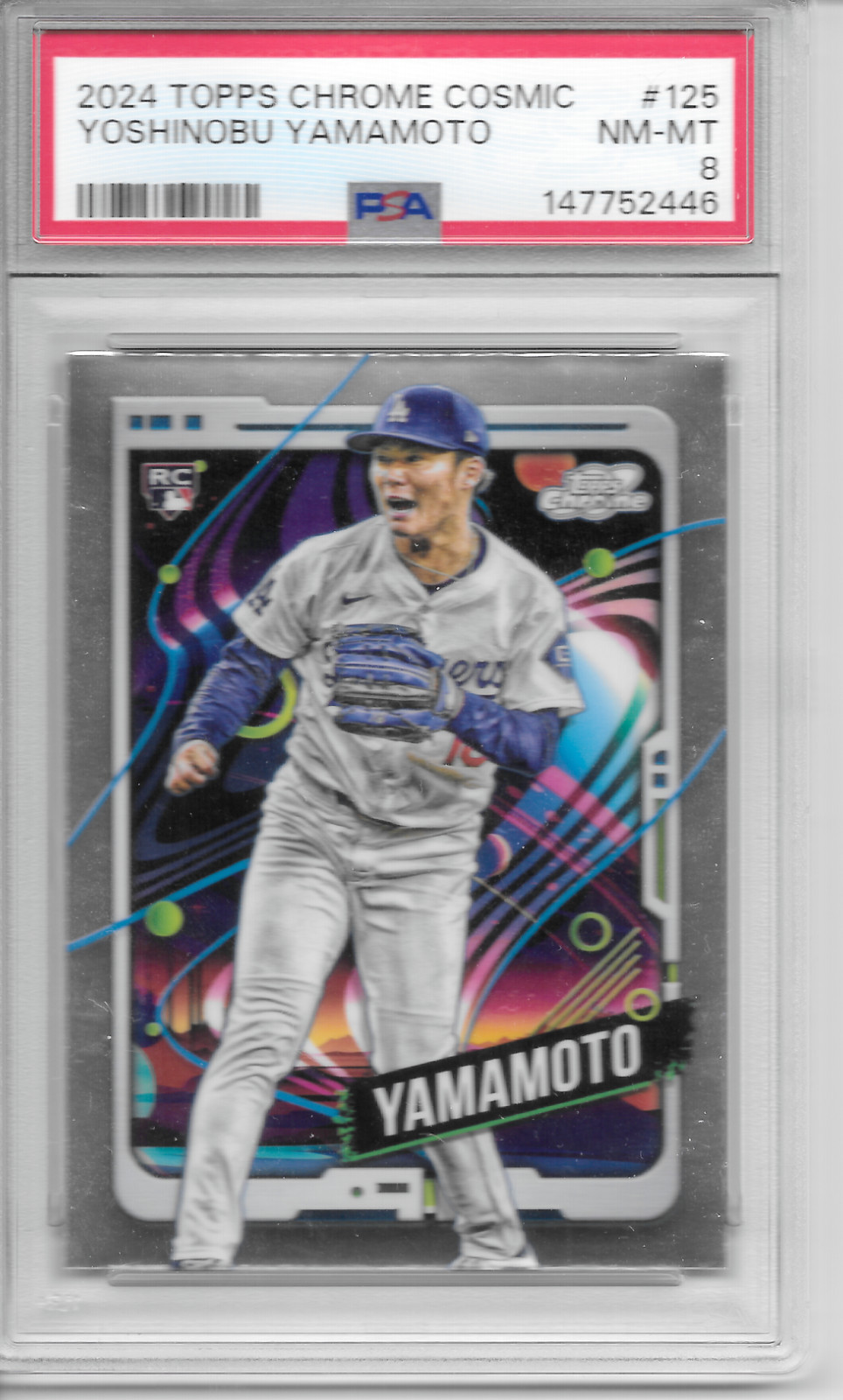 2024 Topps Cosmic Chrome Yoshinobu Yamamoto #125 RC PSA 8 Dodgers