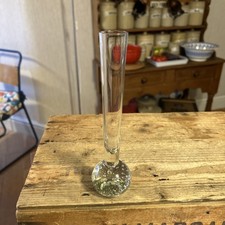 Vintage Controlled Bubble Glass Stem Bud Vase - Clear - Great!