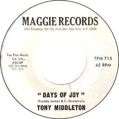 Tony Middleton Im Jack And Im Back Vinyl 7'' Single EX 45 RPM Maggie Records