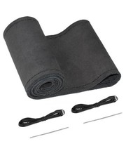DIY Stitch-On M4 Black Beeline Suede Leather Steering Wheel Cover - Size M4