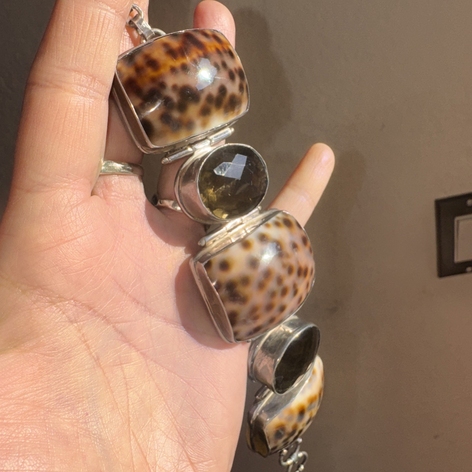 ❤️ 925 Sterling Silver Shell Toggle Bracelet Nati… - image 1