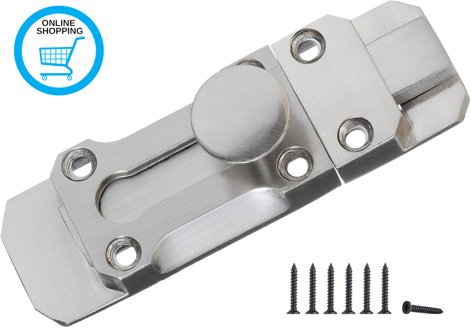 Silver Barrel Bolt Latch, 3-Inch Zinc Alloy Security Slide Lock for Internal Doo