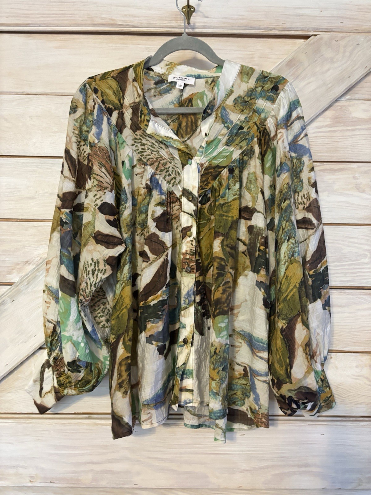 Ee:some Maven Patterned Button Down Blouse Multi … - image 3